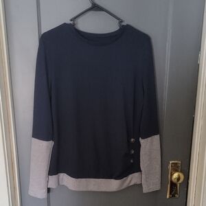 SHEIN Dark Blue and Light Gray Top